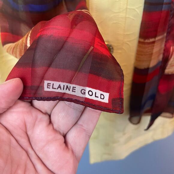 Elaine Gold Beautiful Patterned Scarf Neck Scarf Purse Scarf - Picture 3 of 4